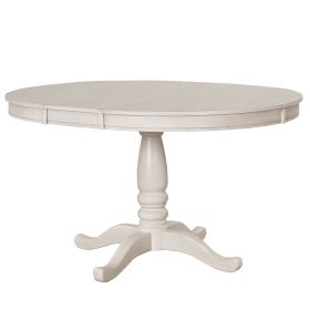 Modern Dining Table Set for 4,Round Table and 4 Kitchen Room Chairs,5 Piece Kitchen Table Set for Dining Room,Dinette,Breakfast Nook,Antique Whit